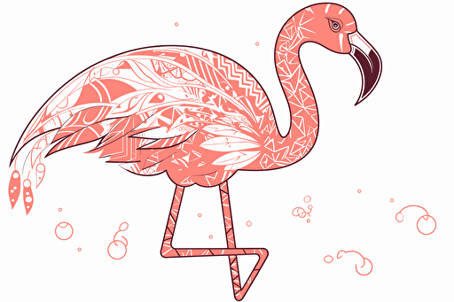 flamingo vector illustration doodle, cartoon , white background