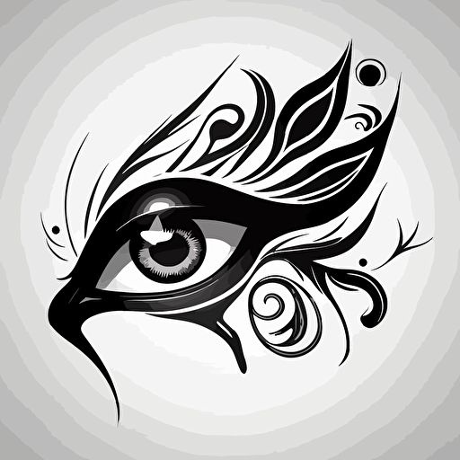 anime eye of horus, vector art, black white, logo, transparent background