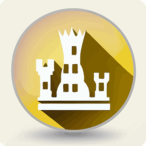 a castle chess icon, simple, basic shapes, vector, clean white background