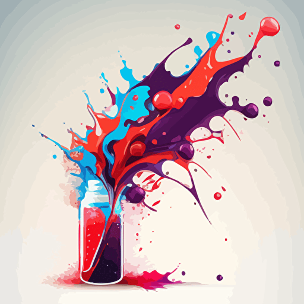 soda splash on wall, vector, new school