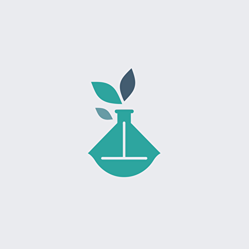 a minimalistic flat vector logo for a chemistry lab with a sustainability approach