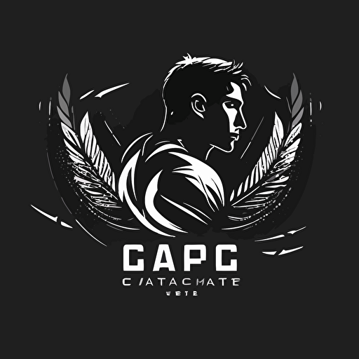 make a logo vector with a g and c , minimal, sport, heathy, use black color, background white