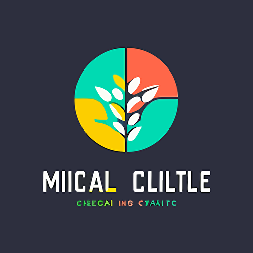 medical clinic simple logo, bright colors, vector