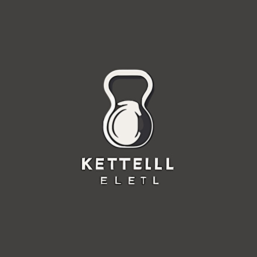 a kettlebell logo, 1mm thick line drawing logo, minimalist line logo, creative logo, 2d logo, flat logo, vector logo, vector logo, modern logo, white logo