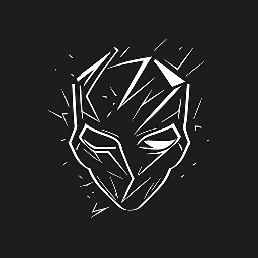 minimal line logo of a gaming broken mask, vector,