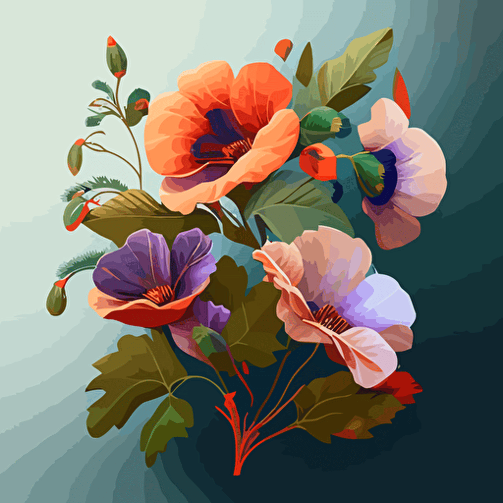vector style flowers