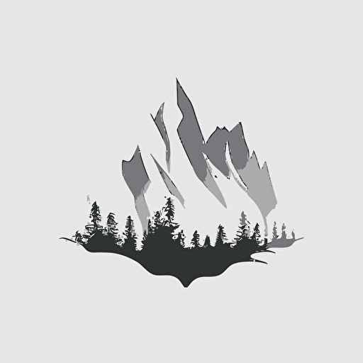 simple one color vector mountains logo, white background, flat modern minimalist logo, 2d, brand, branding, icon