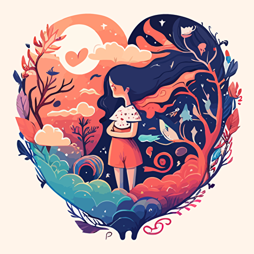 self love vector image, fantasy, whimsical