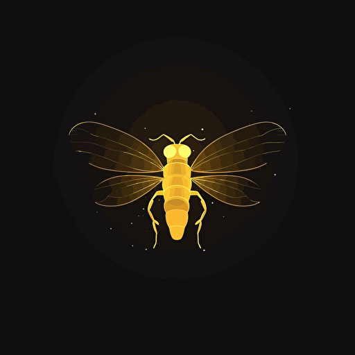 vector minimalistic firefly, one color, simplificado, concept