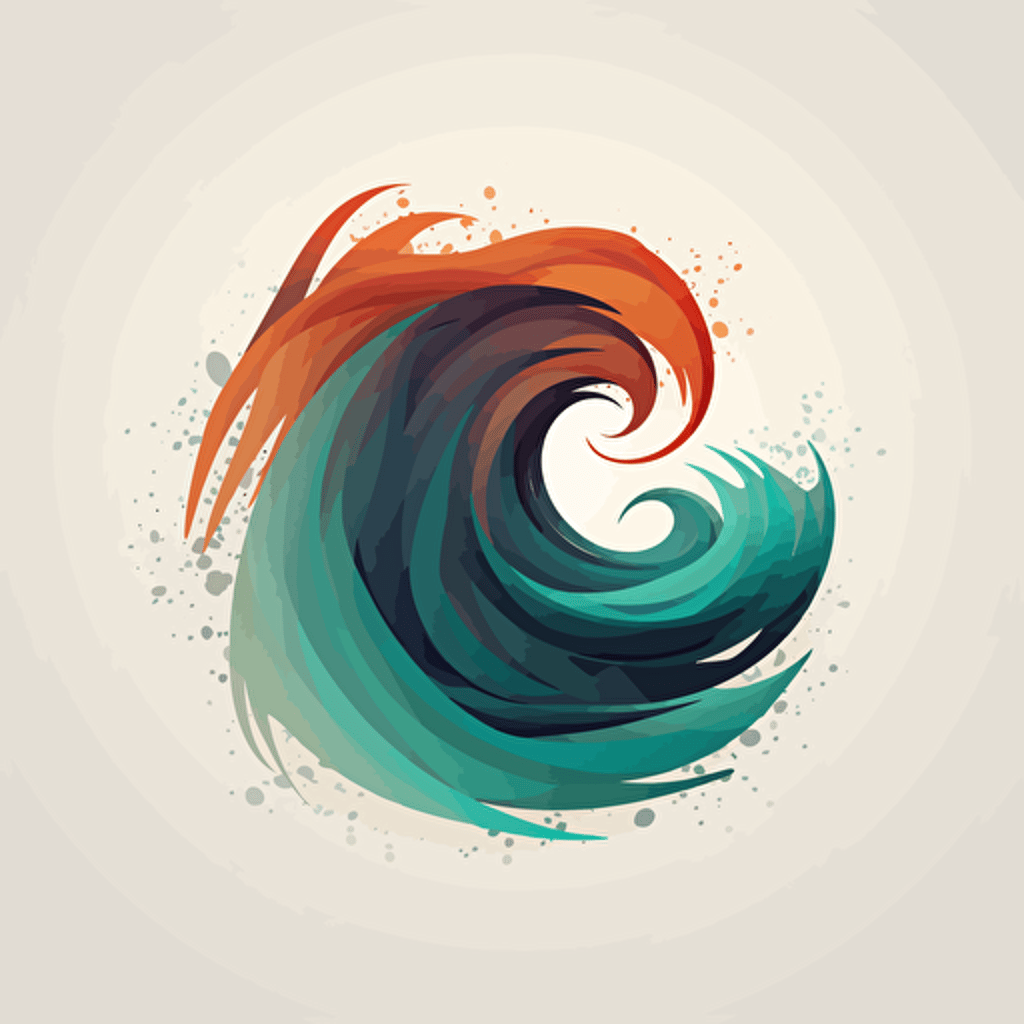 New minimalist logo for an art gallery Artistic Blend, waves of color, vectorial