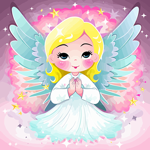cute vector art angel very colourfull