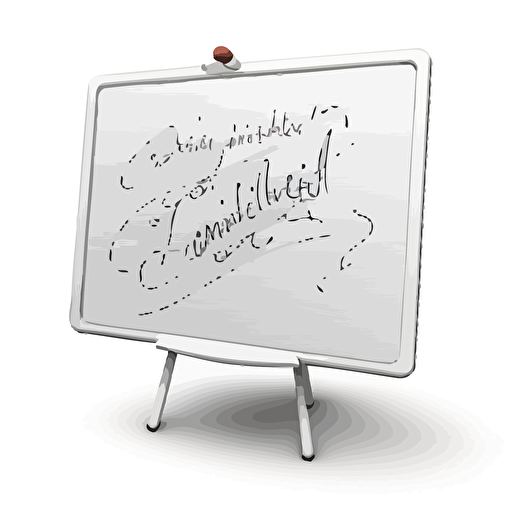 A whiteboard writing cursive on a whiteboard, vector image, transparent background