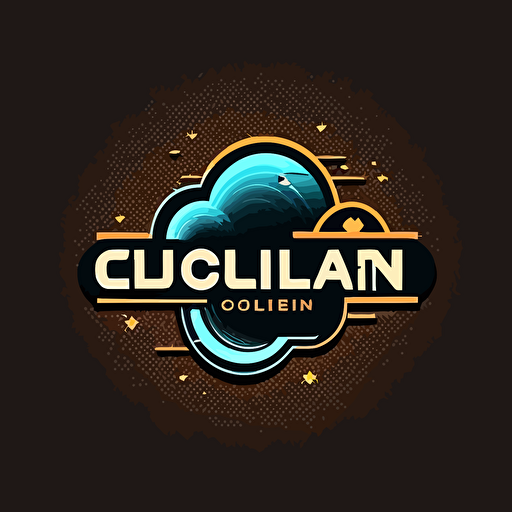 company logo with 'CloudLens'text, 2d, vector art, flat desing, modern style