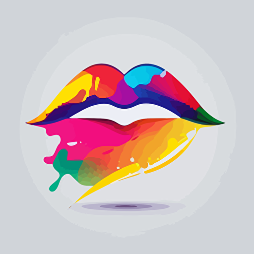 lip, colorful, simple, logo, vector