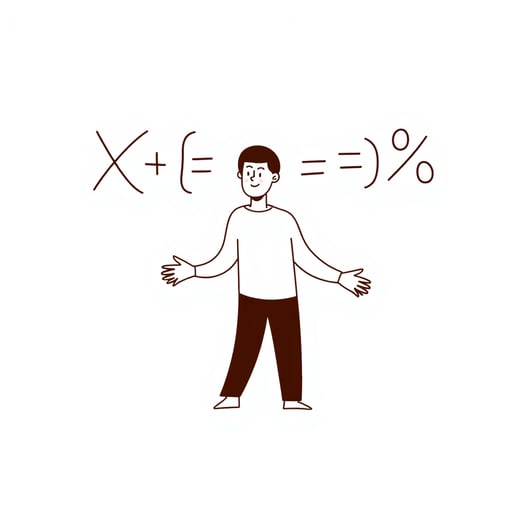 a person with math equations