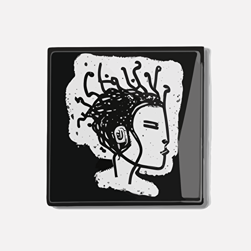 hand drawn, black icon, vector, notion style, magnet