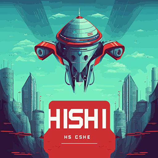 vector image. sleek modern tech company announcement teaser poster. The company name is HSH and the date is June 15th.