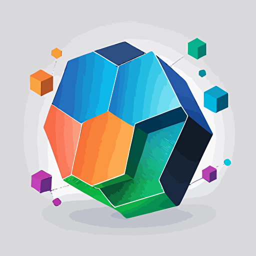 octagonal vector logo for a data-based web app, modern, clean