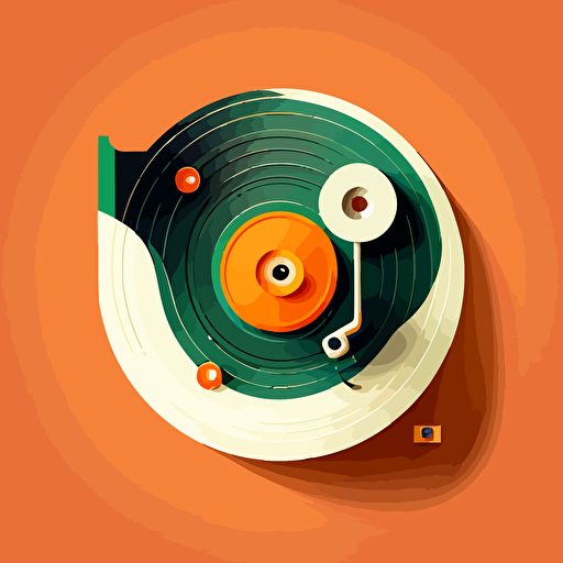a funny vinyl longplayer as a key visual, illustrated, vectorized