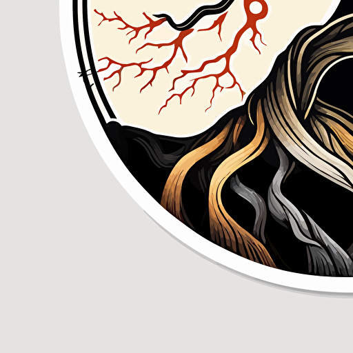tree of life zen, Circular Sticker, Vector