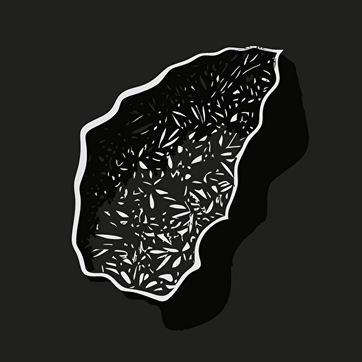 sticker, hard piece of gum, contour, vector, black background