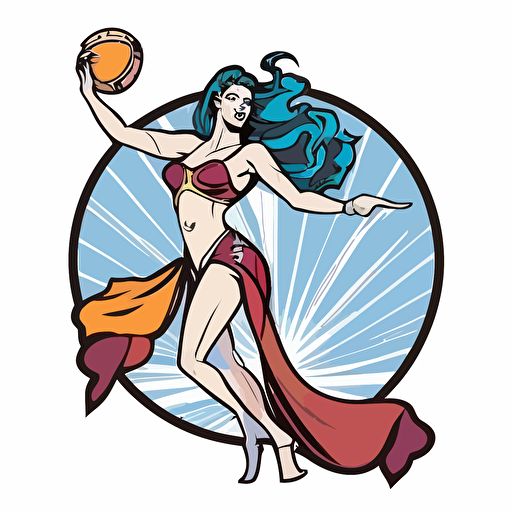 logo,mascot, simplistic, Belly Dancer catching an nfl football, vector, white background