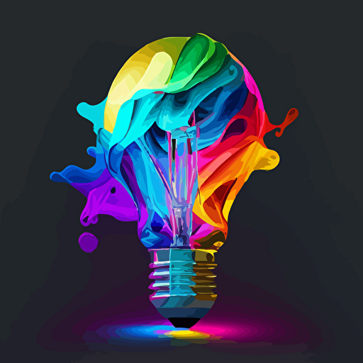 light bulb vector art colourful