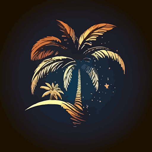 vector logo, palm in space