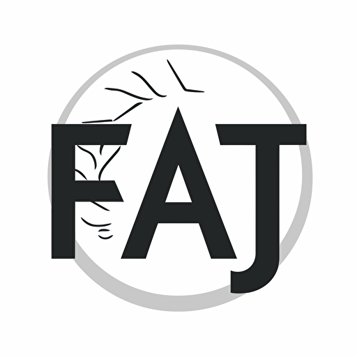 letters FAQT, vector, logo, white background, monotone