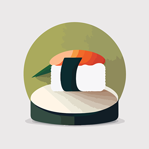 One sushi, minimalistic design, flat, no shadow, vector art, white background
