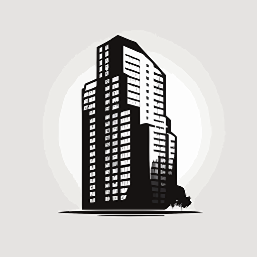 high-rise housing vector simple illustrations, logo