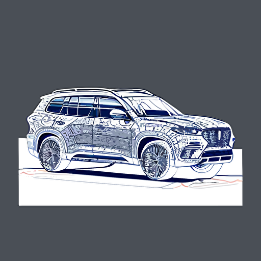 vector line drawing of the world's safest SUV