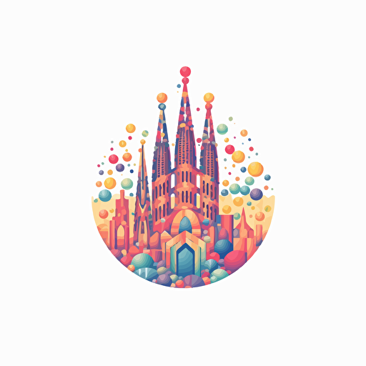 mosaic sagrada familia vector logo simple