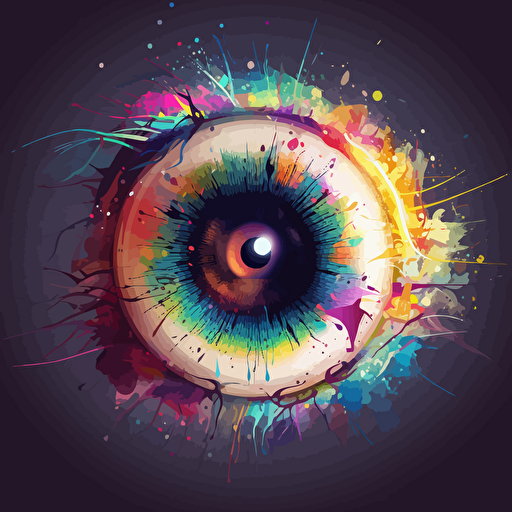 vector art of highly detailed iris of an eye with bright colors