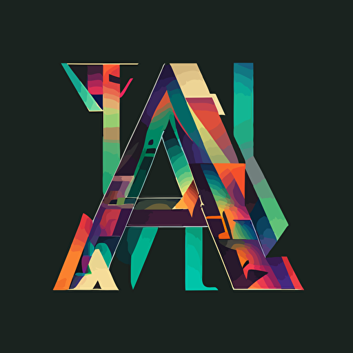 logo with combinition of letters A L , flat vector