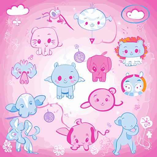 Vector, illustration, cute animals, children, red, happiness, sweetness, cotton,5 caribbean,1 chromatic,1 dripping paint,1 flower of life,1 strobe,1 accent lighting,,1 magnification,,1 baby pink color,1 baby blue color,1 CYMK,1 cyan,1 hot pink color,1 lavender color,1 pastel,1 pink,1 cotton 6144x6144