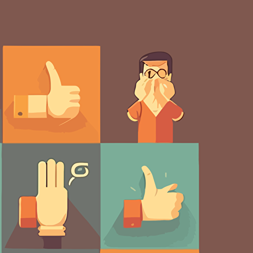 flat vector, sign language