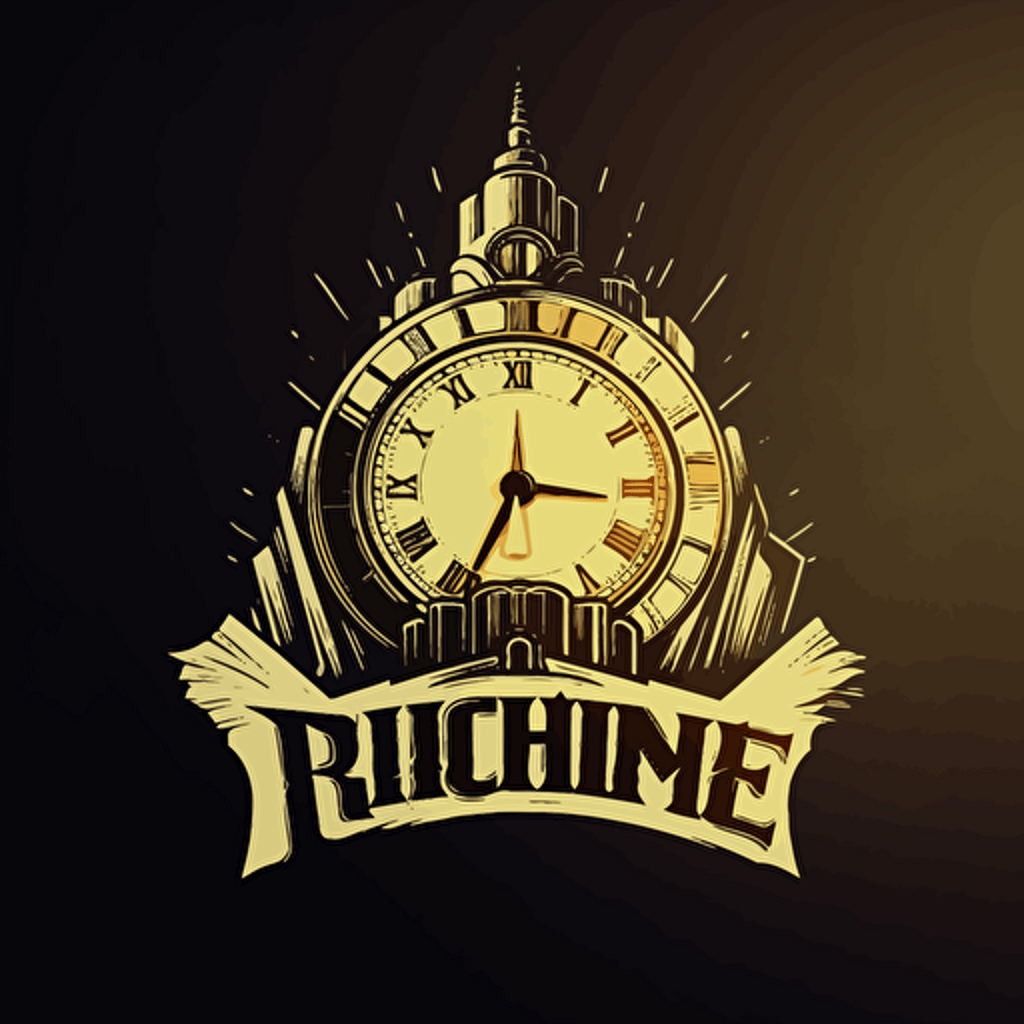 Make a logo for publishing company 'RichTime', time to get rich using color #f37022, vector desing