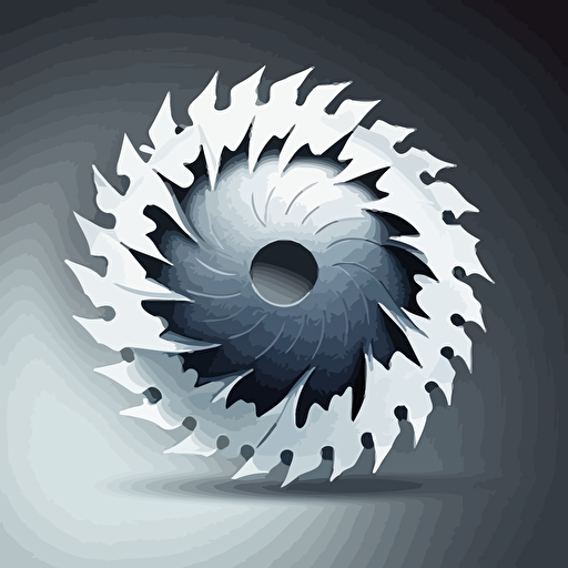 illustration, vector, logo design, of a white diamondcut saw blade