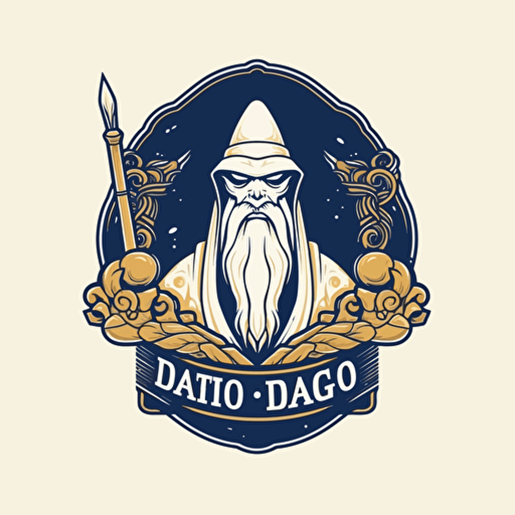 clean, vector logo for a Mystery DAO, white background