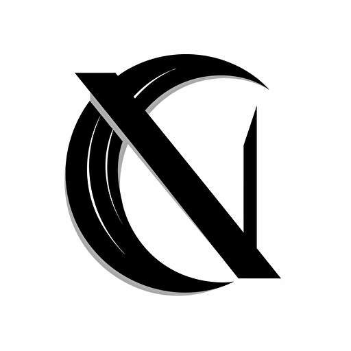modern simplisttc pictorial logo of stunning crescent moon in between letters 'N' and 'X', black vector, white background