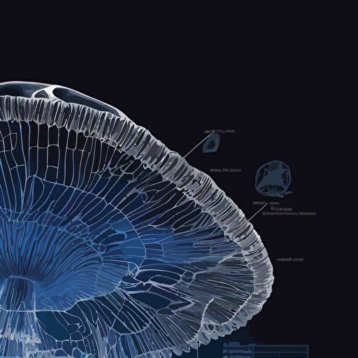 vector mushroom xray and blueprint