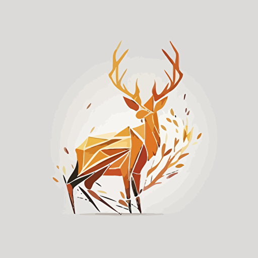logo, minimalistic, geospacaial geometric, aesthetically pleasing, ultra professional, deer vector