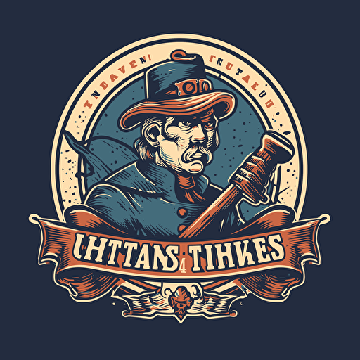 a vector friendly illustrative logo for a hockey team called the Tampa United Privateers that uses only 4 colors