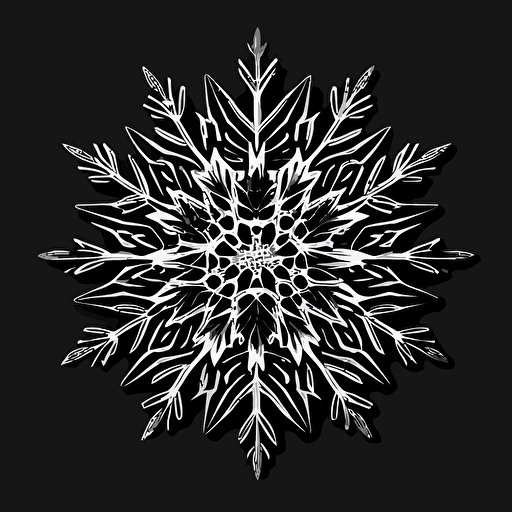 snowflake looks like an apple, minimalistic logo , black and white, linear, vector