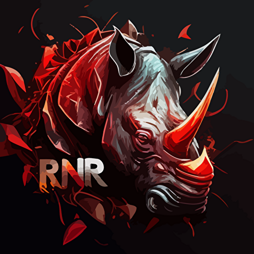 rhino logo vectorial art illustrator flat art