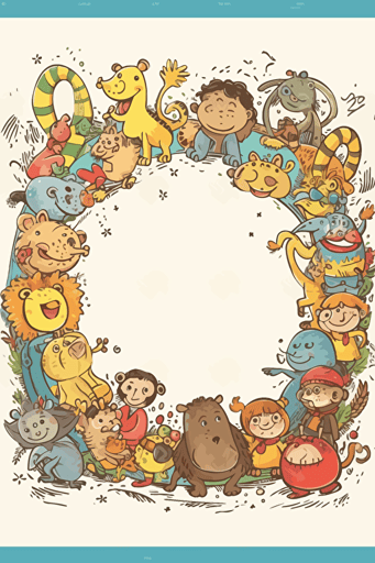 frame for preschool activities vector