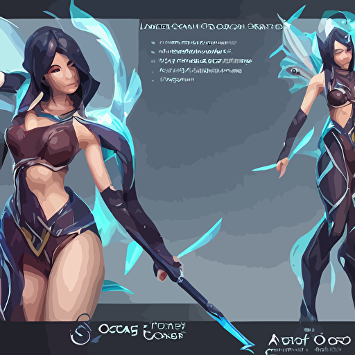 character sheet gorgeous ocean song fiora league legends 3d render octane render game art realistic highly detailed trending artstation 4k trending artstation cgsociety unreal engine 5 redshift render trending artstation blender behance cg