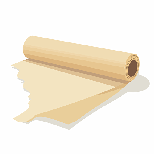 Simplified flat art vector image of blank parchment paper on white background 3