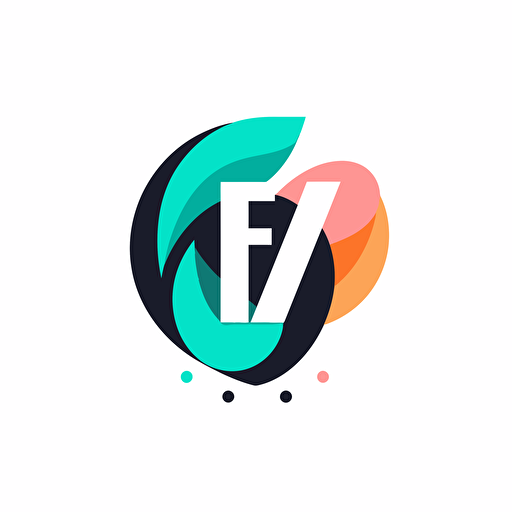 letters “F” and "V" logo design, vector, flat 2d, white background
